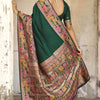 Flattering Dark Green Pashmina Saree With Mellifluous Blouse Piece