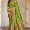 Surreptitious Green Pashmina Saree With Inspiring Blouse Piece