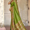 Surreptitious Green Pashmina Saree With Inspiring Blouse Piece