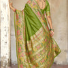 Surreptitious Green Pashmina Saree With Inspiring Blouse Piece