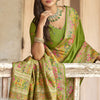 Surreptitious Green Pashmina Saree With Inspiring Blouse Piece