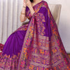 Pretty Purple Pashmina Saree With Nebula Blouse Piece