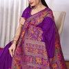 Pretty Purple Pashmina Saree With Nebula Blouse Piece
