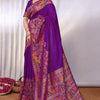Pretty Purple Pashmina Saree With Nebula Blouse Piece
