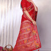 Dazzling Red Pashmina Saree With Fugacious Blouse Piece