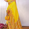 Angelic Yellow Pashmina Saree With Smashing Blouse Piece