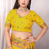 Angelic Yellow Pashmina Saree With Smashing Blouse Piece