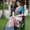 Lovely Peach Soft Silk Saree With Beautiful Blouse Piece