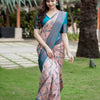 Lovely Peach Soft Silk Saree With Beautiful Blouse Piece