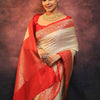 Precious Beige Soft Silk Saree With Charming Blouse Piece
