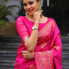 Admirable Dark Pink Soft Silk Saree With Dissemble Blouse Piece