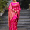 Admirable Dark Pink Soft Silk Saree With Dissemble Blouse Piece