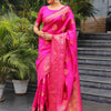 Admirable Dark Pink Soft Silk Saree With Dissemble Blouse Piece