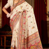 Petrichor Beige Pashmina Saree With Outstanding Blouse Piece