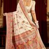 Petrichor Beige Pashmina Saree With Outstanding Blouse Piece