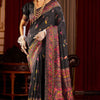 Eclat Black Pashmina Saree With Deserving Blouse Piece