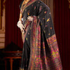 Eclat Black Pashmina Saree With Deserving Blouse Piece