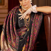 Eclat Black Pashmina Saree With Deserving Blouse Piece