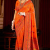 Fragrant Orange Pashmina Saree With Wonderful Blouse Piece