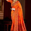 Fragrant Orange Pashmina Saree With Wonderful Blouse Piece