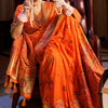 Fragrant Orange Pashmina Saree With Wonderful Blouse Piece