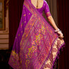 Felicitous Purple Pashmina Saree With Ephemeral Blouse Piece