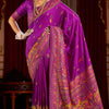 Felicitous Purple Pashmina Saree With Ephemeral Blouse Piece