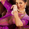 Felicitous Purple Pashmina Saree With Ephemeral Blouse Piece