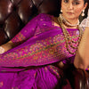 Felicitous Purple Pashmina Saree With Ephemeral Blouse Piece