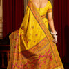 Exceptional Yellow Pashmina Saree With Pleasurable Blouse Piece