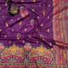 Entrancing Purple Pashmina Saree With Beleaguer Blouse Piece