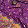 Entrancing Purple Pashmina Saree With Beleaguer Blouse Piece