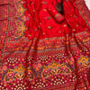Outstanding Red Pashmina Saree With Majesty Blouse Piece
