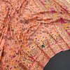 Mellifluous Peach Pashmina Saree With Improbable Blouse Piece