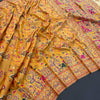 Hypnotic Yellow Pashmina Saree With Preferable Blouse Piece