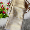 Bollywood Style Silver Soft Tissue Silk Saree With Resonant Blouse Piece