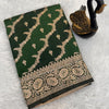 Adorable Dark Green Soft Banarasi Silk Saree With Whimsical Blouse Piece