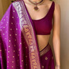 Enthralling Purple Soft Silk Saree With Excellent Blouse Piece