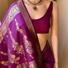 Enthralling Purple Soft Silk Saree With Excellent Blouse Piece