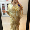 Fancifull Golden Soft Tissue Silk Saree With Demesne Blouse Piece