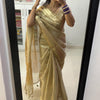 Fancifull Golden Soft Tissue Silk Saree With Demesne Blouse Piece