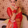 Eloquence Red Soft Silk Saree With Marvellous Blouse Piece