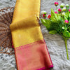 Bollywood Style Golden Soft Tissue Silk Saree With Artistic Blouse Piece