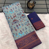 Prodigal Sky Soft Banarasi Tissue Silk Saree With Flamboyant Blouse Piece