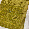 Cynosure Green Soft Banarasi Silk Saree With Precious Blouse Piece