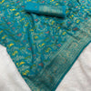 Demanding Sea Green Soft Banarasi Silk Saree With Radiant Blouse Piece