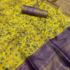 Surreptitious Yellow Kanjivaram Silk Saree With Prodigal Blouse Piece