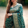 Lovely Green Soft Silk Saree With Transcendent Blouse Piece