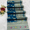 Snazzy Blue Soft Banarasi Silk Saree With Dazzling Blouse Piece