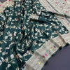 Beguiling Dark Green Soft Banarasi Silk Saree With Lissome Blouse Piece